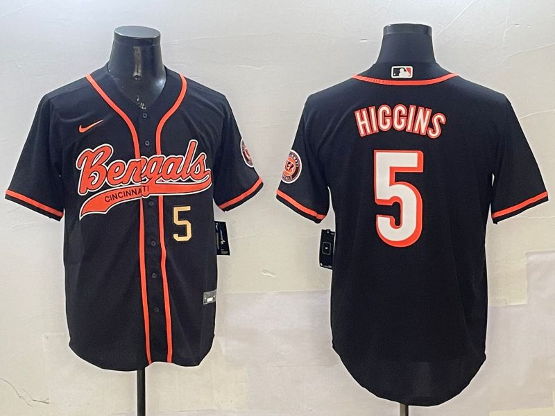 Men Cincinnati Bengals #5 Hiccins Black Joint Name 2025 Nike Limited NFL Jersey style 5->cincinnati bengals->NFL Jersey